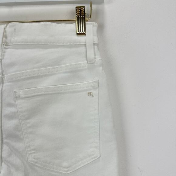 Madewell Kick Out Crop Jeans Pure White Stretch Mid Rise Flare NI961 US 25 NWT - Picture 12 of 16